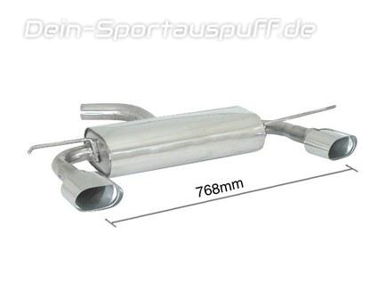 Ragazzon Edelstahl Duplex Sportauspuff Seat Leon 1P 1.6l 2.0l FSI je 128x80mm flachoval scharfkantig abgeschrägt