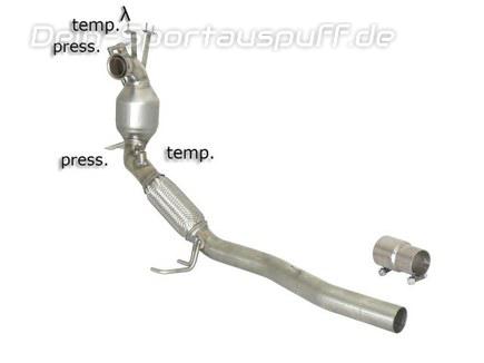 Ragazzon Edelstahl Sport-Kat inkl. Partikelfilter-Ersatzrohr Seat Leon 1P 1.6l TDI