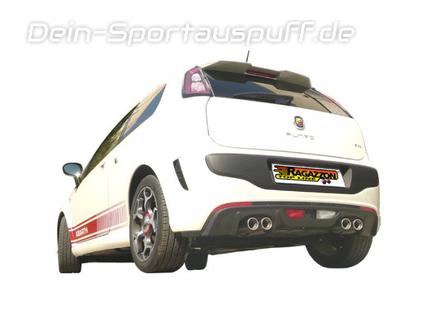 Ragazzon Edelstahl Duplex Racing-Komplettanlage ab Kat Fiat Grande Punto Evo Abarth 1.4 Multiair 120kW je 2x80mm rund eingerollt
