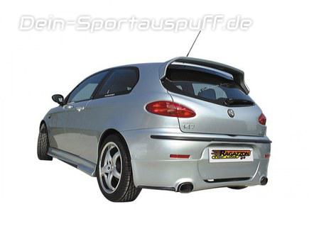 Ragazzon Edelstahl Duplex Komplettanlage ab Kat Alfa Romeo 147 Bj.00-10/04 je 128x80mm flachoval scharfkantig abgeschrägt