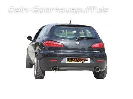 Ragazzon Edelstahl Duplex Racing-Komplettanlage ab Kat Alfa Romeo 147 Bj.00-10/04 je 102mm rund eingerollt