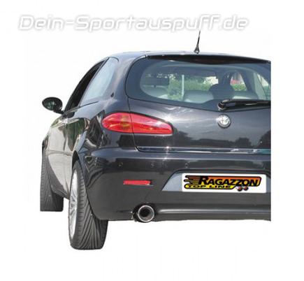 Ragazzon Edelstahl Komplettanlage ab Kat Alfa Romeo 147 Facelift II ab11/06 102mm rund eingerollt