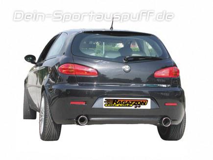 Ragazzon Edelstahl Duplex Komplettanlage ab Kat Alfa Romeo 147 Facelift II ab11/06 je 102mm rund eingerollt