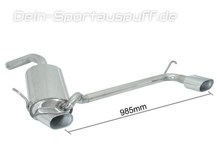 Ragazzon Edelstahl Duplex Komplettanlage ab Kat Alfa Romeo 156 2.0l JTS Limo u. Sportwagon je 128x80mm flachoval scharfkantig abgeschrägt