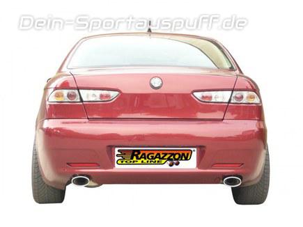 Ragazzon Edelstahl Duplex Racing-Komplettanlage ab Kat Alfa Romeo 156 1.6l-2.0l TS Limo u. Sportwagon je 115x70mm oval eingerollt