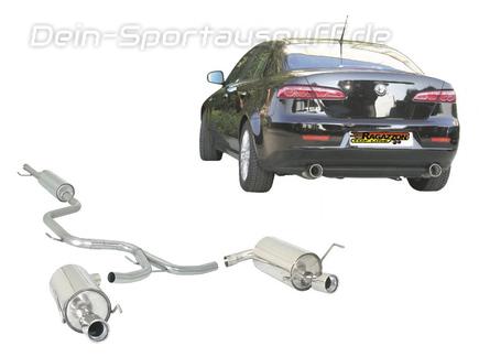 Ragazzon Edelstahl Duplex Komplettanlage ab Kat Alfa Romeo 159 2.2l JTS Limo u. Sportwagon je 90mm rund eingerollt