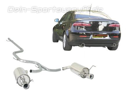 Ragazzon Edelstahl Duplex Racing-Komplettanlage ab Kat Alfa Romeo 159 2.2l JTS Limo u. Sportwagon je 90mm rund eingerollt