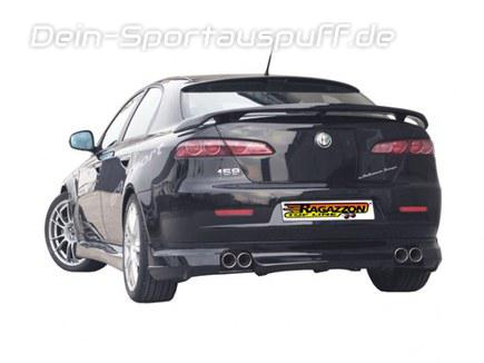 Ragazzon Edelstahl Duplex Racing-Komplettanlage ab Kat Alfa Romeo 159 2.2l JTS Limo u. Sportwagon mit Cadamuro-Heck je 2x80mm rund eingerollt