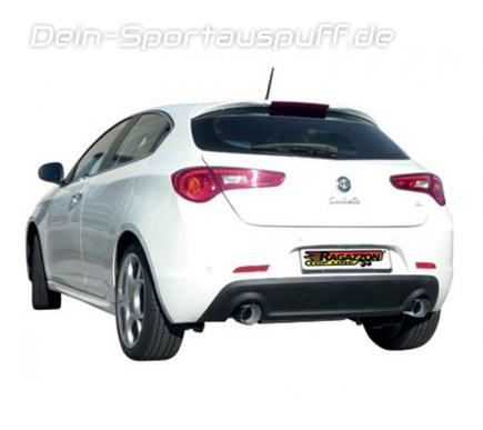 Ragazzon Edelstahl Duplex Racing-Komplettanlage ab Kat Alfa Romeo Giulietta 1.4l 125kW je 102mm rund doppelwandig abgeschrägt