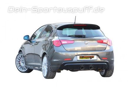 Ragazzon Edelstahl Mittig Racing-Komplettanlage ab Kat Alfa Romeo Giulietta 1.4l 125kW mit Cadamuro-Heck 102mm rund doppelwandig abgeschrägt