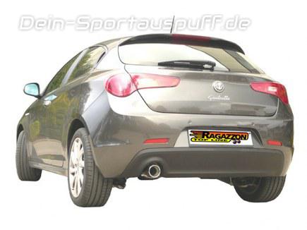 Ragazzon Edelstahl Racing-Komplettanlage ab Kat Alfa Romeo Giulietta 1.4l 77+88kW 90mm rund eingerollt