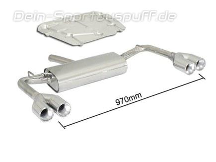 Ragazzon Edelstahl Duplex Racing-Komplettanlage ab Kat Alfa Romeo Giulietta 1.6l JTDM mit Cadamuro-Heck je 2x80mm rund eingerollt versetzt
