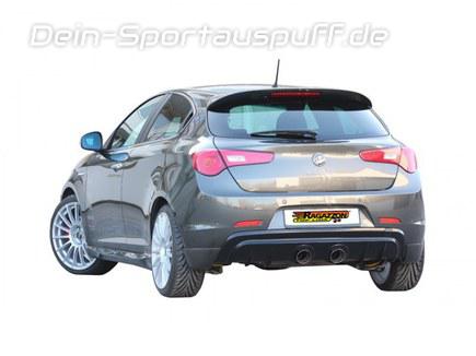 Ragazzon Edelstahl Mittig Racing-Komplettanlage ab Kat Alfa Romeo Giulietta 1.6l JTDM mit Cadamuro-Heck 102mm rund doppelwandig abgeschrägt