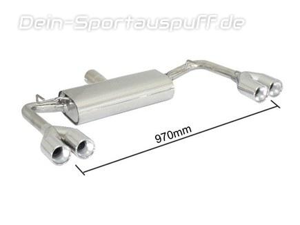 Ragazzon Edelstahl Duplex Racing-Komplettanlage ab Kat Alfa Romeo Giulietta 1.8l TBi mit Cadamuro-Heck je 2x80mm rund eingerollt versetzt