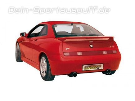 Ragazzon Edelstahl Duplex Komplettanlage ab Kat Alfa Romeo GTV Spider 916 1.8l 2.0l je 102mm rund eingerollt