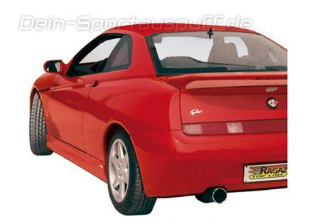 Ragazzon Edelstahl Racing-Komplettanlage ab Kat Alfa Romeo GTV Spider 916 1.8l 2.0l 102mm rund eingerollt