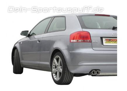 Ragazzon Edelstahl Komplettanlage ab Kat Audi A3 8P 1.9TDI 2.0TDI 2x80mm rund eingerollt