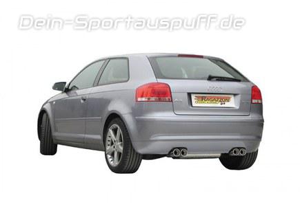 Ragazzon Edelstahl Duplex Komplettanlage ab Kat Audi A3 8P 1.9TDI 2.0TDI je 2x80mm rund eingerollt
