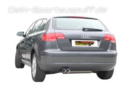 Ragazzon Edelstahl Komplettanlage ab Kat Audi A3 Sportback 8P 1.9TDI 2.0TDI 2x80mm rund eingerollt versetzt