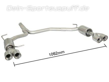 Ragazzon Edelstahl Duplex Racing-Komplettanlage ab Kat Audi A5 Sportback Quattro Typ 8T Coupe 2.0TDI 130kW je 2x80mm rund doppelwandig abgeschrägt versetzt