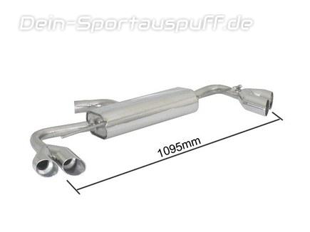 Ragazzon Edelstahl Duplex Racing-Komplettanlage ab Kat Audi TT 8J Coupe Roadster 1.8l je 2x80mm rund doppelwandig abgeschrägt versetzt