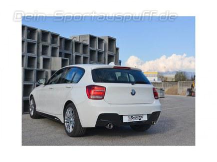 Ragazzon Edelstahl Duplex Racing-Komplettanlage ab Kat BMW 1er F20 F21 118i mit M-Paket je 90mm rund eingerollt