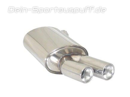 Ragazzon Edelstahl Racing-Komplettanlage ab Kat BMW 3er E90 Limo E91 Touring E92 Coupe 320d 130kW 2x80mm rund eingerollt versetzt