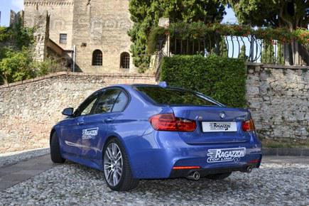 Ragazzon Edelstahl Duplex Racing-Komplettanlage ab Kat BMW 3er F30 F31 Limousine u. Touring 328i je 90mm rund eingerollt