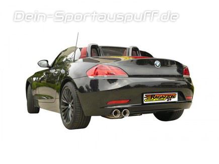 Ragazzon Edelstahl Racing-Komplettanlage ab Kat BMW Z4 E89 Roadster 23i 30i 2x90mm rund eingerollt versetzt