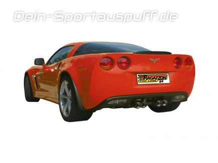 Ragazzon Edelstahl Mittig Racing-Komplettanlage Chevrolet Corvette C6 Grand Sport 6.2l 2x90mm rund doppelwandig abgeschrägt