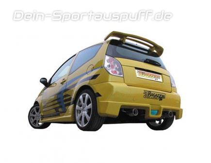 Ragazzon Edelstahl Duplex Racing-Komplettanlage ab Kat Citroen C2 1.6l VTR VTS je 90mm rund eingerollt