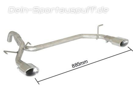 Ragazzon Edelstahl Duplex Racing-Komplettanlage ab Kat Fiat 500 0.9l Turbo je 115x70mm oval eingerollt