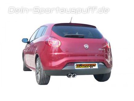 Ragazzon Edelstahl Racing-Komplettanlage ab Kat Fiat Bravo Typ 198 1.4l TJET mit Sport-Heck 2x80mm rund eingerollt versetzt