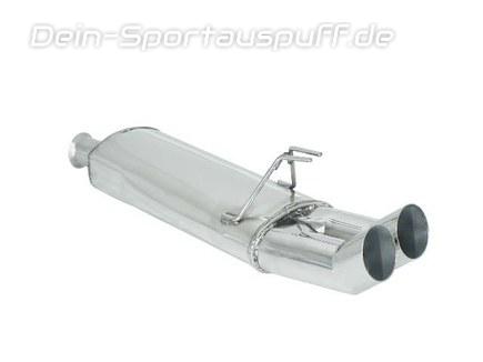 Ragazzon Edelstahl Sportauspuff inkl. Adapter auf Serie Fiat Coupe 2.0l 16V Turbo 2x80mm DTM rund scharfkantig