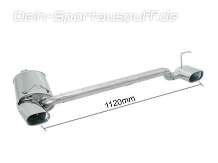 Ragazzon Edelstahl Duplex Sportauspuff inkl. Adapter auf Serie Fiat Coupe 2.0l 20V je 2x80mm rund eingerollt versetzt
