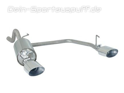 Ragazzon Edelstahl Duplex Racing-Komplettanlage ab Kat Fiat Punto Evo + Grande Punto (199) 1.4l 70kW mit Sport-Heck je 135x90mm oval doppelwandig abgeschrägt