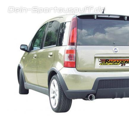 Ragazzon Edelstahl Racing-Komplettanlage ab Kat Fiat Panda Typ 169 1.4l 90mm rund eingerollt