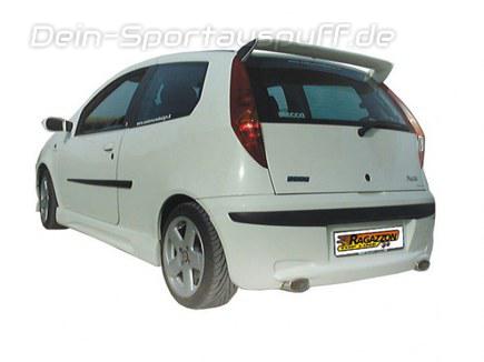 Ragazzon Edelstahl Duplex Komplettanlage ab Kat Fiat Punto 2 Typ 188 1.2l je 115x70mm oval eingerollt