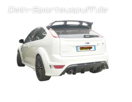 Ragazzon Edelstahl Duplex Racing-Komplettanlage ab Kat Ford Focus 2 RS je 102mm rund doppelwandig abgeschrägt