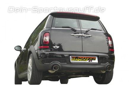 Ragazzon Edelstahl Duplex Komplettanlage ab Kat Mini Cooper One R55 Clubman je 90mm rund doppelwandig abgeschrägt