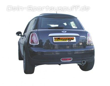 Ragazzon Edelstahl Rennsportanlage ab Kat Mini Cooper D R56 90mm rund eingerollt
