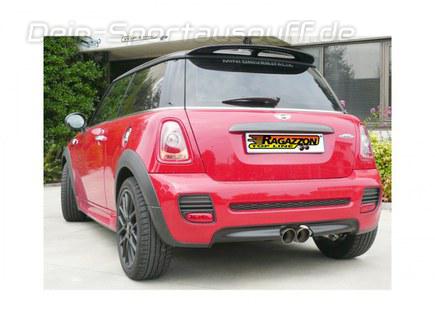 Ragazzon Edelstahl Mittig Racing-Komplettanlage ab Kat Mini R56 John Cooper Works 2x90mm rund doppelwandig abgeschrägt