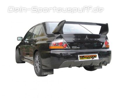 Ragazzon Edelstahl Racing-Komplettanlage ab Kat Mitsubishi Lancer Evo 9 70mm-System 102mm rund doppelwandig abgeschrägt