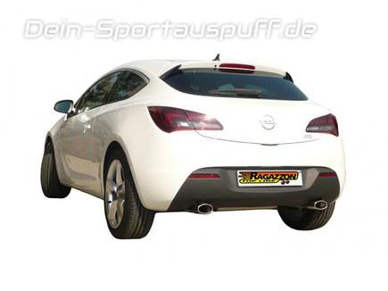 Ragazzon Edelstahl Duplex Racing-Komplettanlage ab Kat Opel Astra J GTC 1.6l Turbo je 115x70mm oval eingerollt