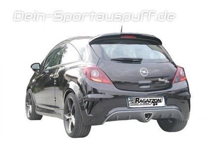Ragazzon Edelstahl Mittig Racing-Komplettanlage ab Kat Opel Corsa D OPC mit Euro5 für originalen Endrohrausgang