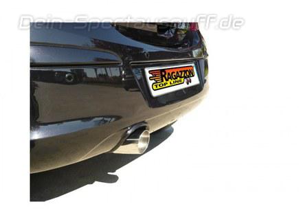 Ragazzon Edelstahl Racing-Komplettanlage ab Kat Opel Corsa D Sport 1.4l 90mm rund doppelwandig abgeschrägt