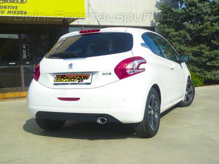 Ragazzon Edelstahl Racing-Komplettanlage ab Kat Peugeot 208 1.4l VTI 115x70mm oval eingerollt
