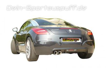 Ragazzon Edelstahl Racing-Komplettanlage ab Kat Peugeot RCZ 2.0l HDI 2x90mm rund eingerollt