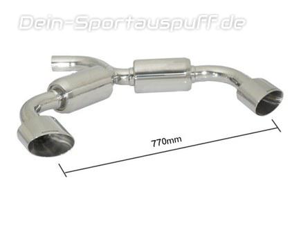Ragazzon Edelstahl Duplex Racing-Komplettanlage ab Kat VW Golf 6 GTD je 135x90mm oval doppelwandig abgeschrägt