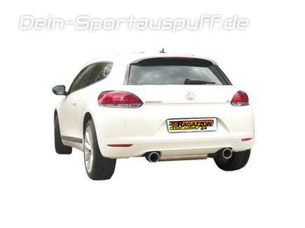 Ragazzon Edelstahl Duplex Racing-Komplettanlage ab Kat VW Scirocco Typ 13 1.4TSI je 102mm rund eingerollt